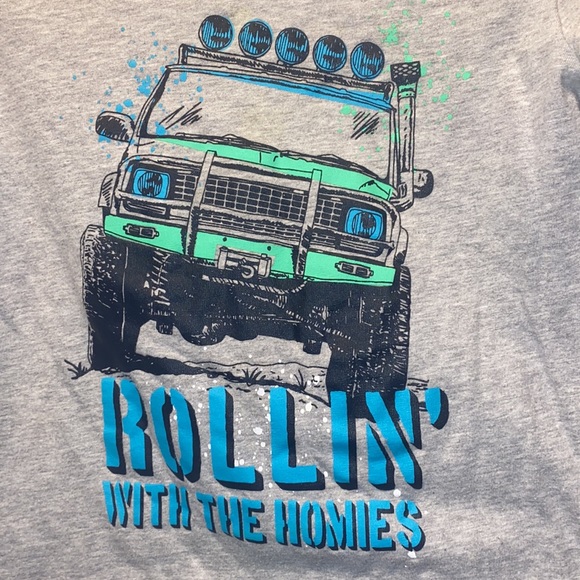 Boys long sleeve tshirt gray monster truck graphic Rollin OSH KOSH Orginals sz 5 - Picture 3 of 6